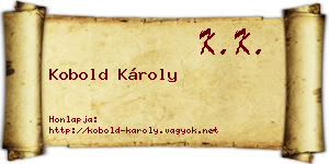 Kobold Károly névjegykártya